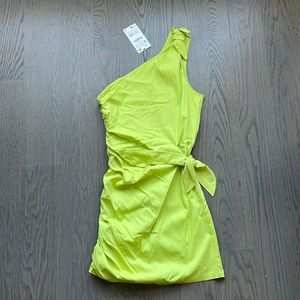 Zara Size M Lime Green Mini Dress